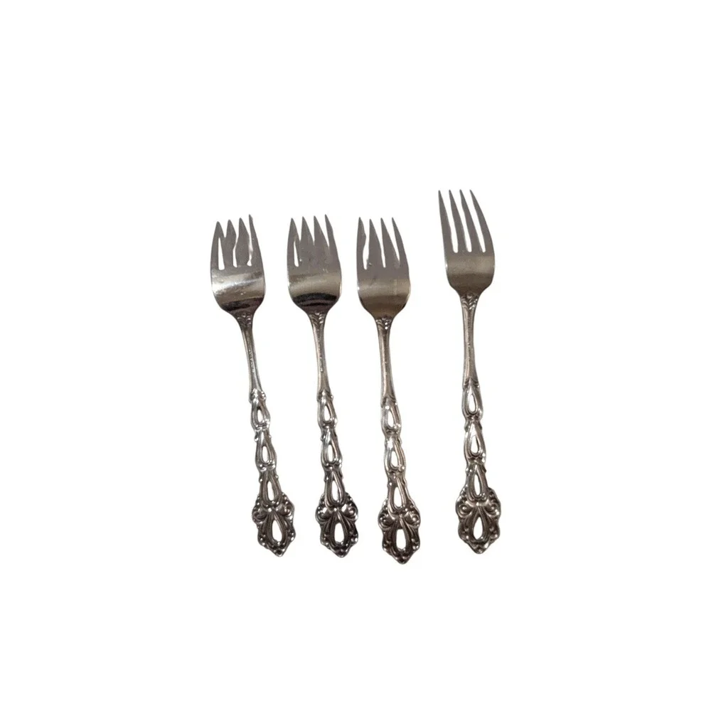 Oneida Community Stainless Chandelier Forks Set of 4 Dinner Salad 1970s‎ Vintage